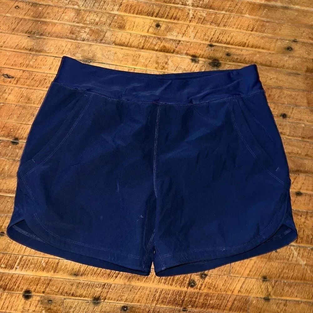 Lands End navy high waist lined 14 modest swim shorts